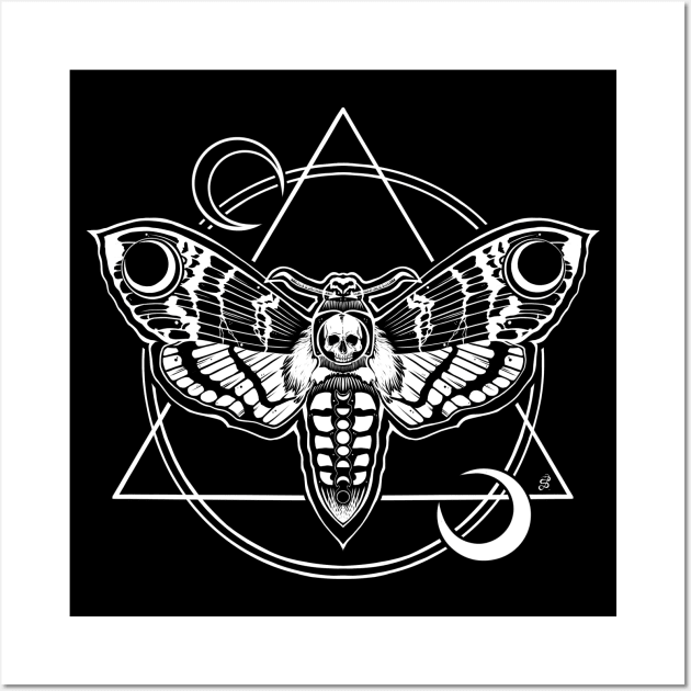 Death Moth - death, goth, night night, stranger, moon, witch, dark sticker Wall Art by SSINAMOON COVEN